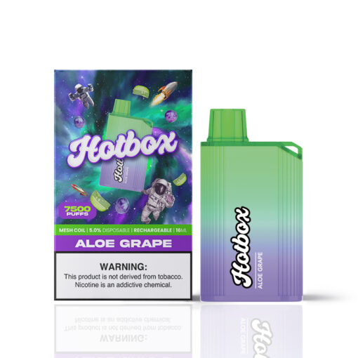 Hotbox disposable vape 7500 puffs wholesale aloe grape